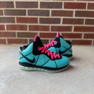 Nike LeBron 8 South Beach Filament Green Pink Flash CZ0328-400 Mens 7.5 EUC